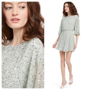 ALICE + OLIVIA Embellished Embroidered Dress